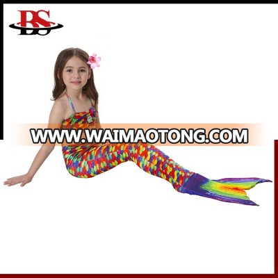 Summer Cosplay Party Child Beautiful High Quality Mermaid Tail Swimwear Bikini Swim Suit